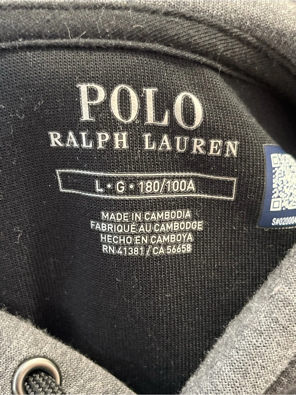 Polo Ralph Lauren Men's Aviator Navy Logo Double Knit Pullover Hoodie. Size L